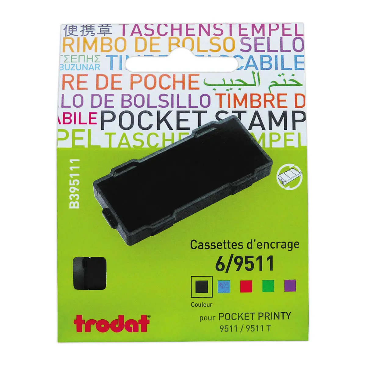 3 Encriers Trodat 6/9511 encre noire photo du produit