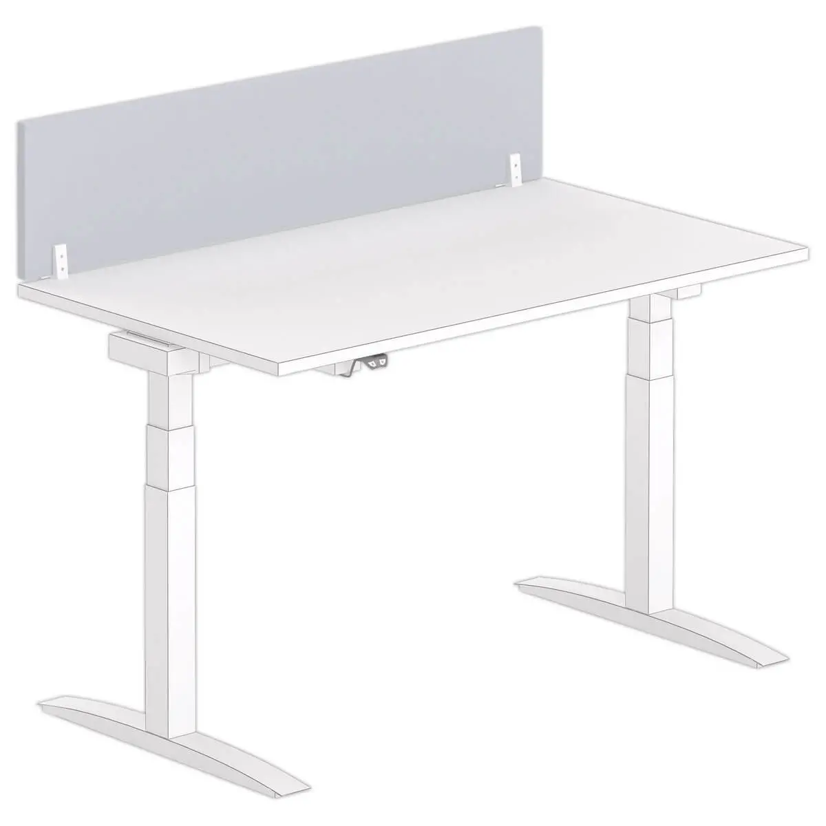 Cloisonnette pour bureau L.140 gris/blanc photo du produit