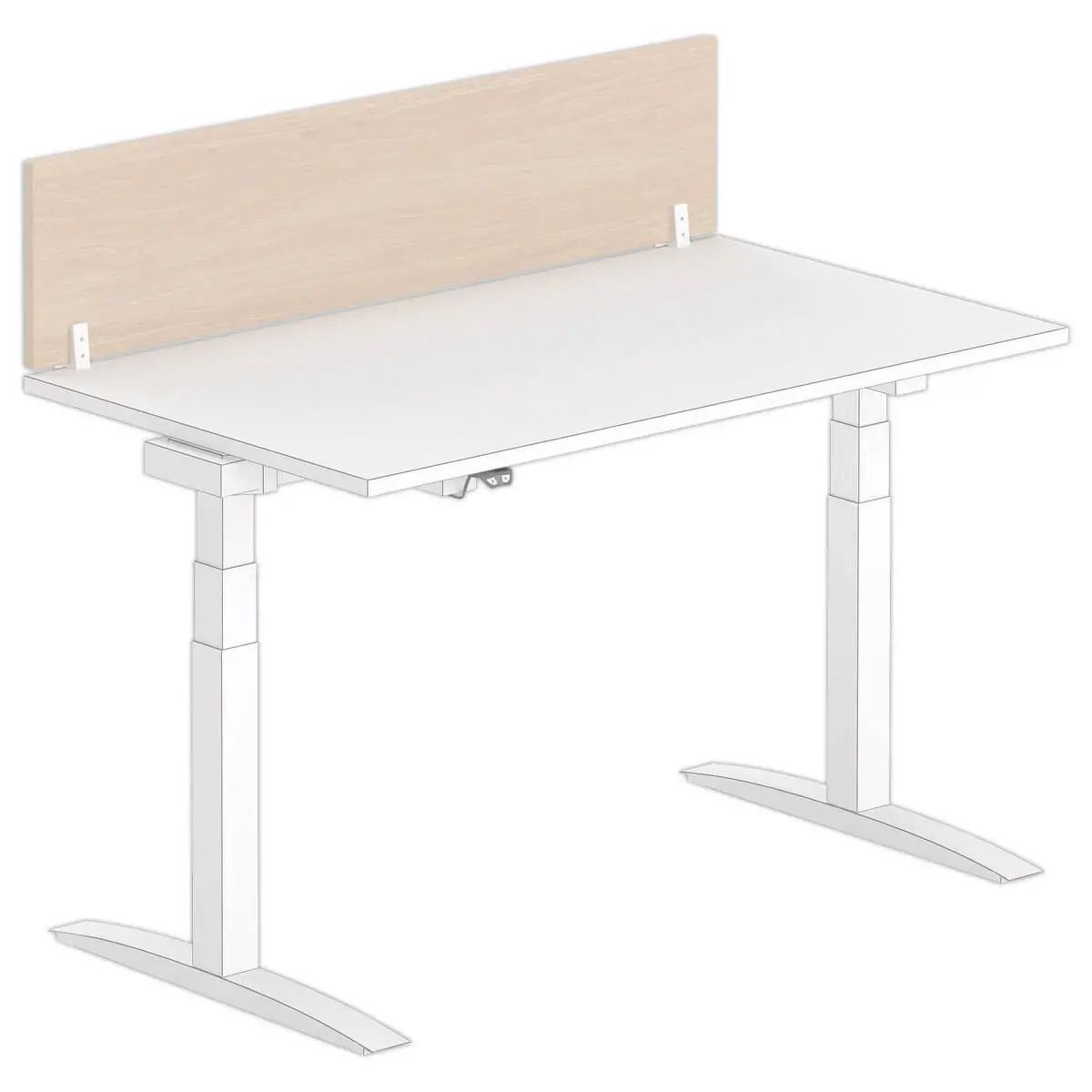 Cloisonnette pour bureau L 140 acacia/blanc photo du produit