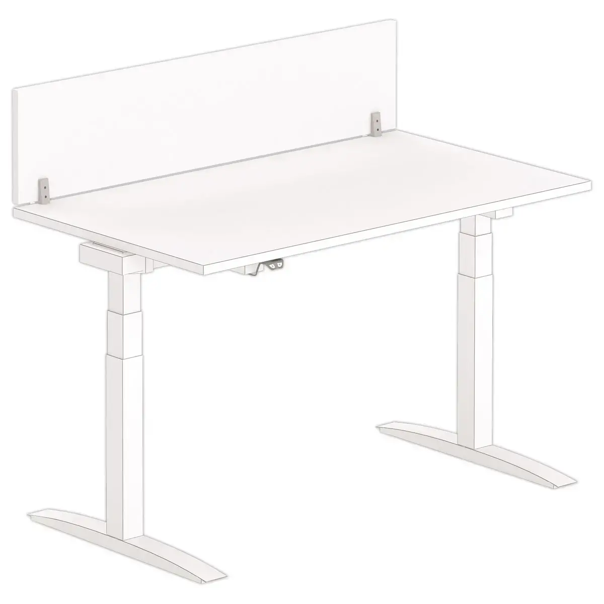 Cloisonnette pour bureau L. 140 blanc/alu photo du produit