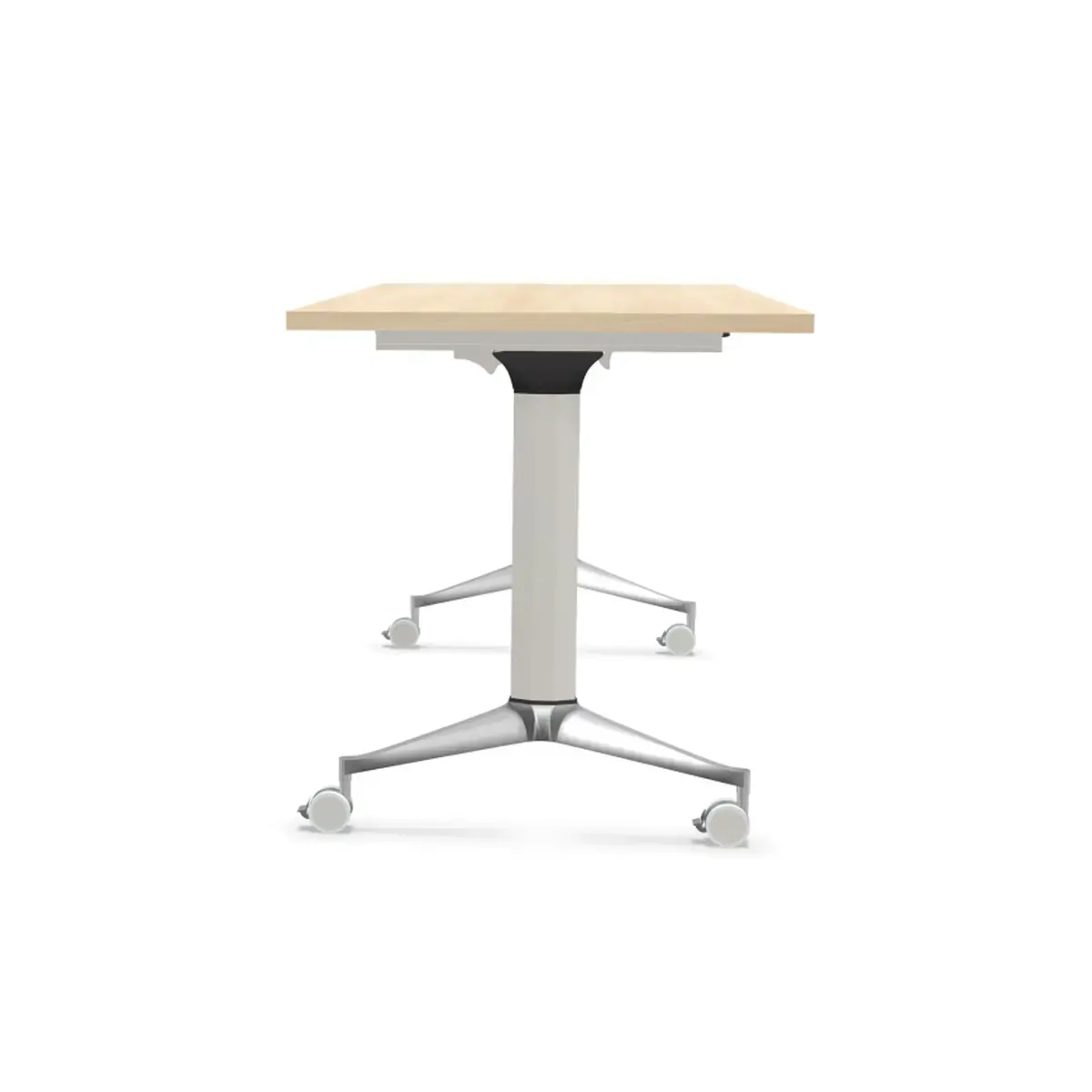 Table rabattable - 120 x 70 cm - Acacia clair et aluminium photo du produit