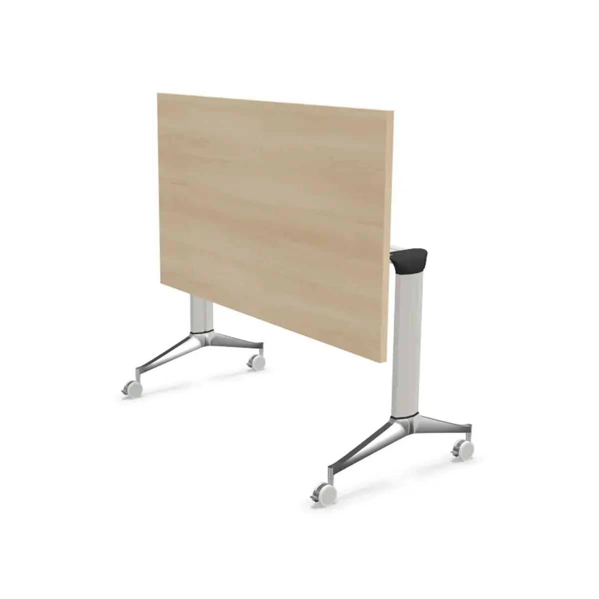Table rabattable - 120 x 70 cm - Acacia clair et aluminium photo du produit