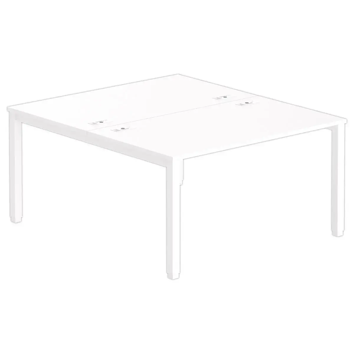 Bureau vis à vis 4 pieds 140 X 160 X 74 blanc/blanc photo du produit