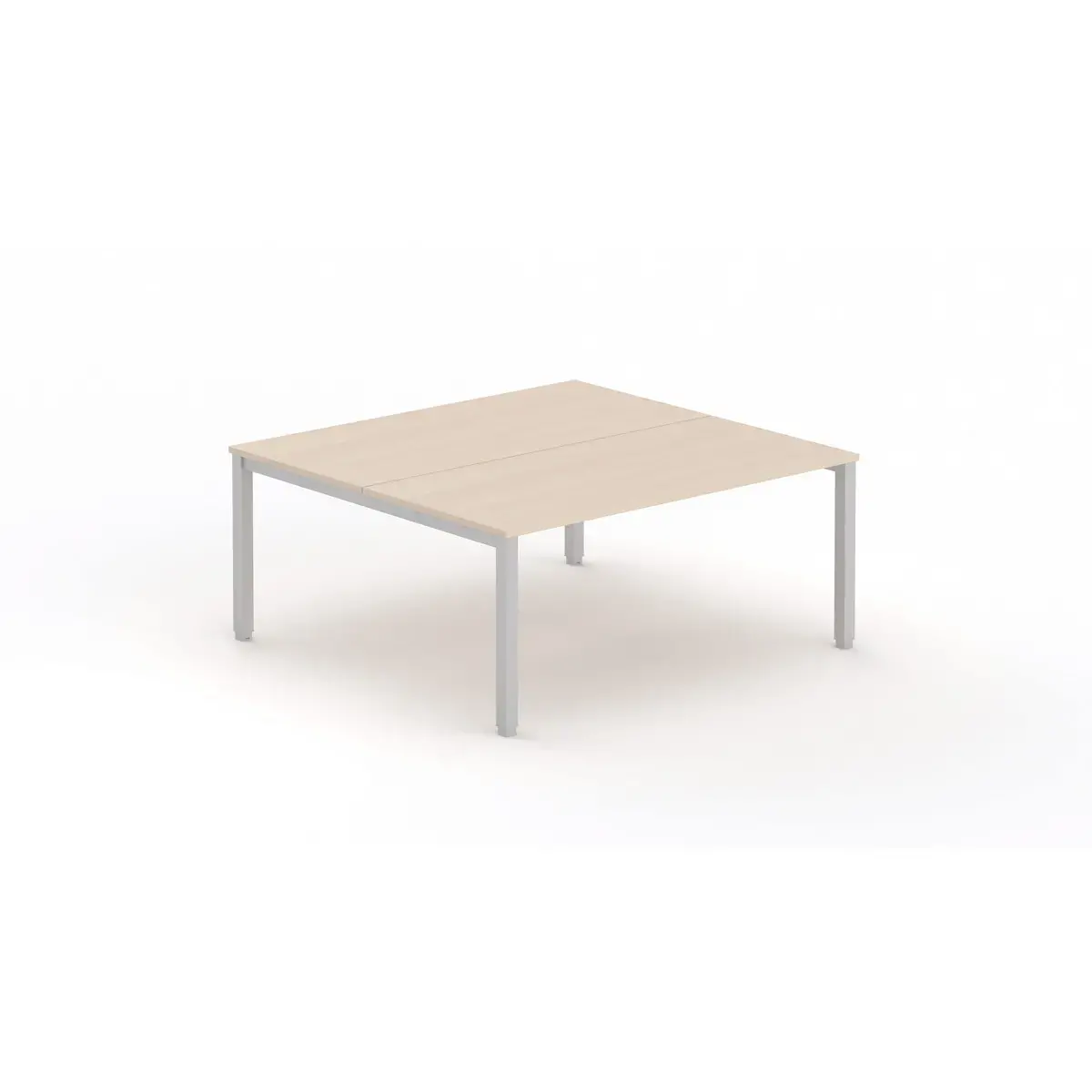 Bureau vis &agrave; vis 4 pieds 140 X 160 X 74 acacia/alu photo du produit