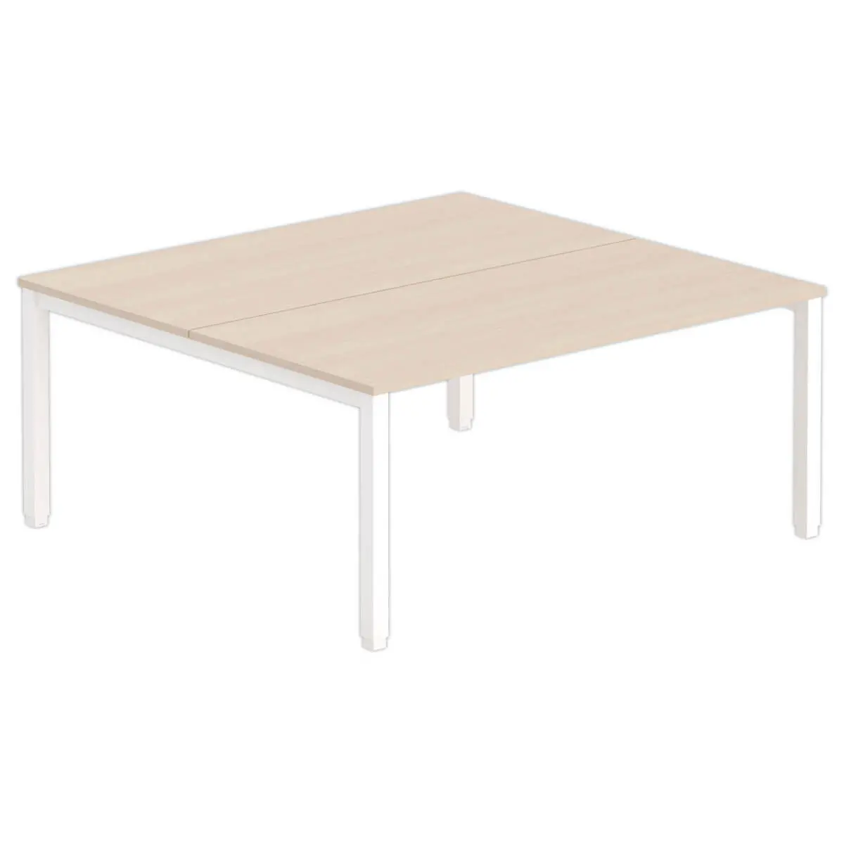 Bureau vis à vis 4 pieds 160 X 160 X 74 acacia/blanc photo du produit
