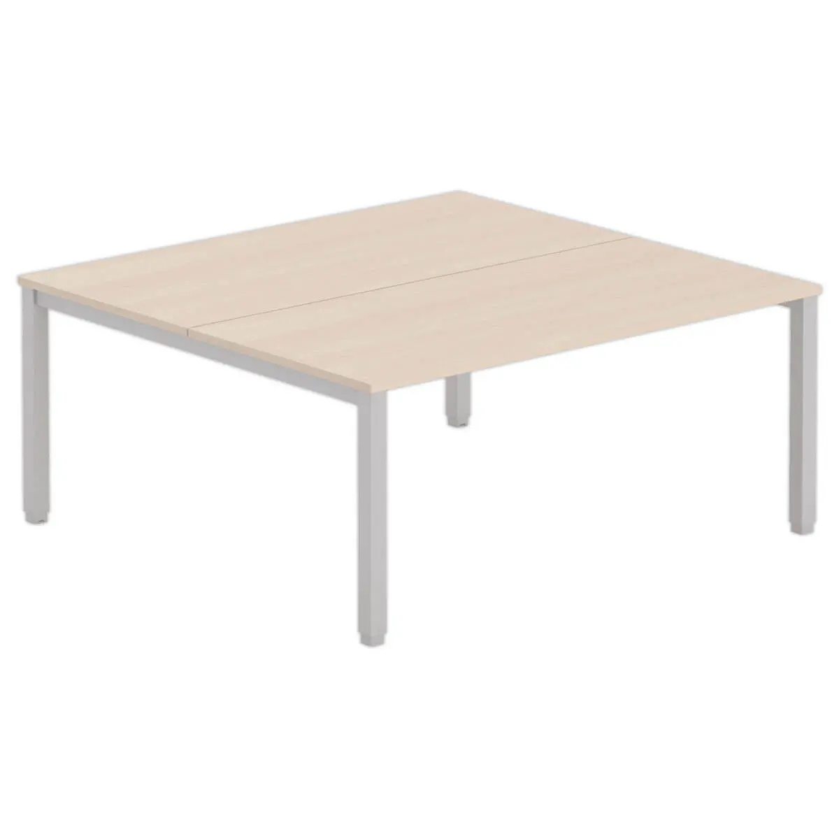 Bureau vis à vis 4 pieds 160 X 160 X 74 acacia/alu photo du produit