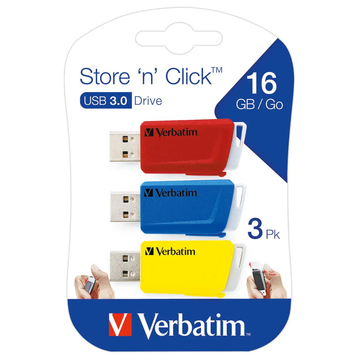 3 Cl&eacute;s USB Verbatim Store 'n' click 16Go3.0 photo du produit