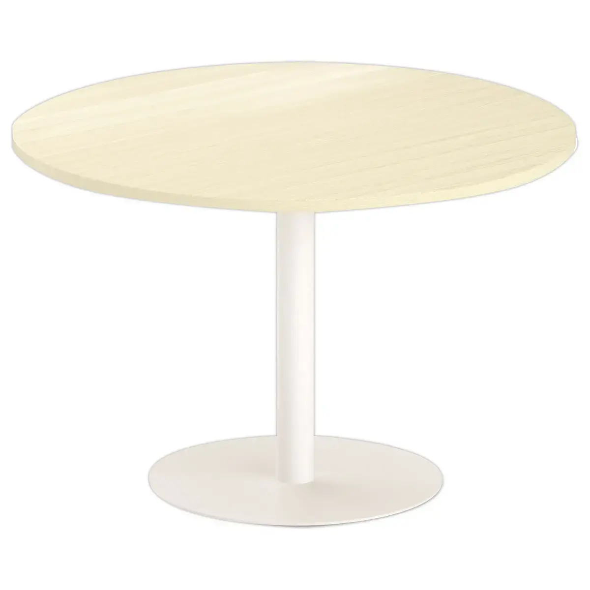 Table ronde diam 116 cm plateau acaciapied tulipe blanc pied tulipe photo du produit