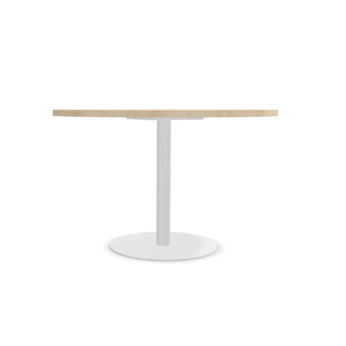 Table ronde diam 116 cm plateau acaciapied tulipe blanc pied tulipe photo du produit