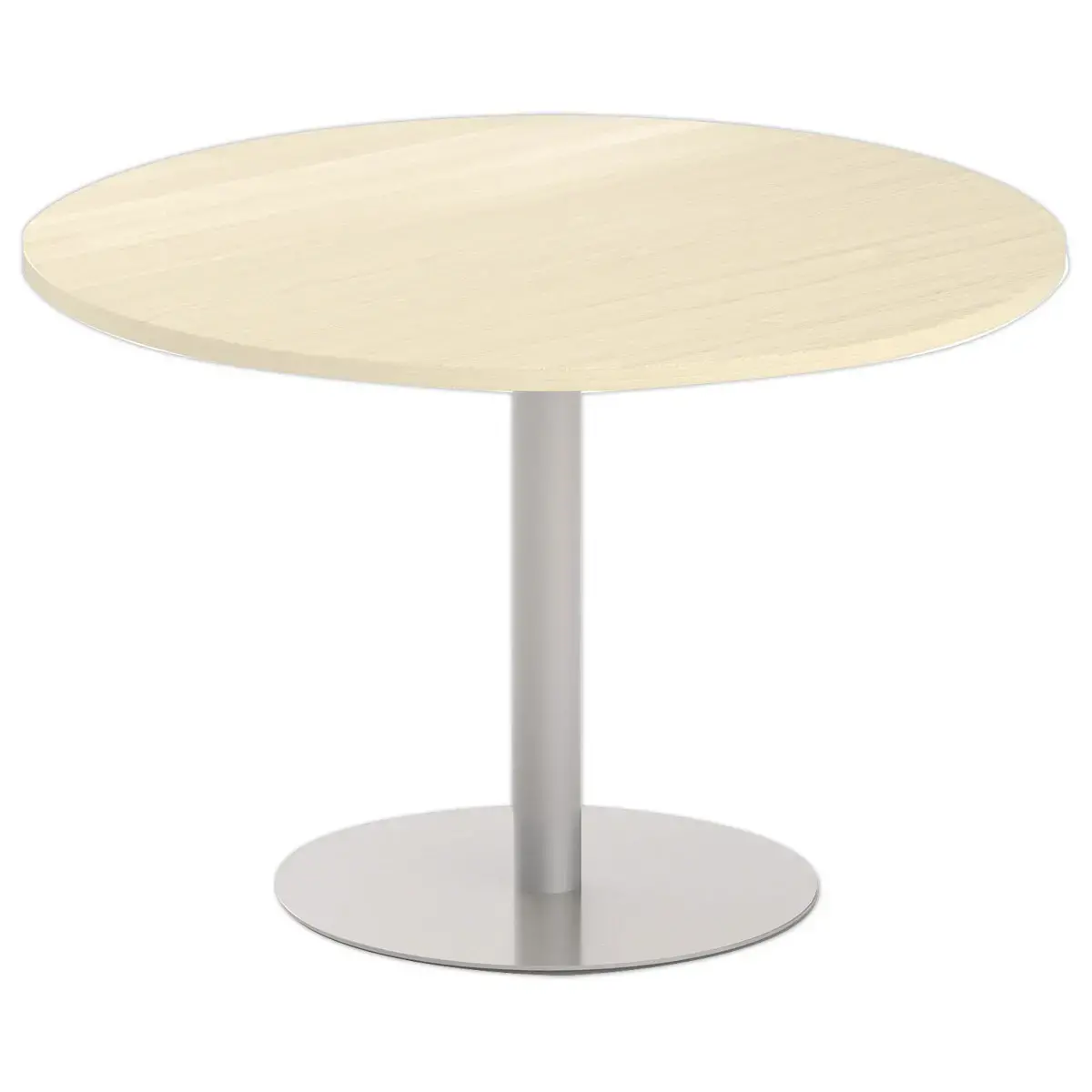 Table ronde diam 116 cm plateau acaciapied tulipe argent photo du produit