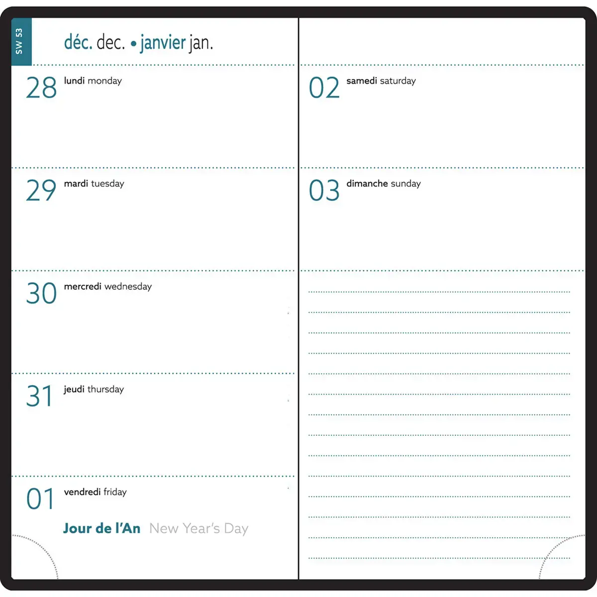 Agenda Semainier de poche Exacompta EasyTime  -9 x 17 cm photo du produit