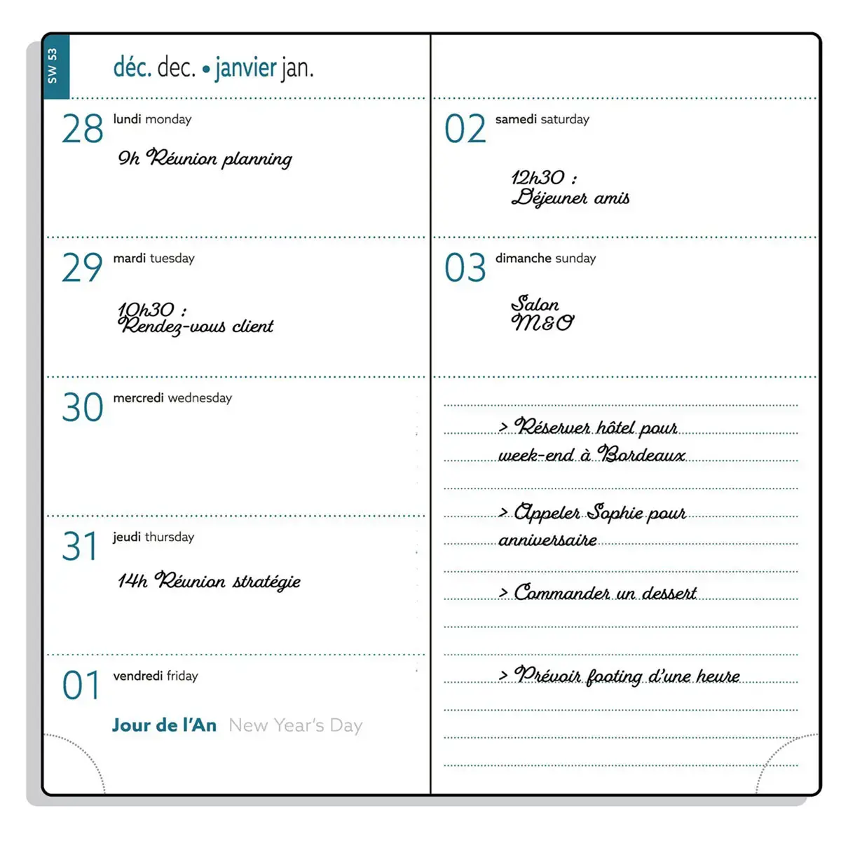Agenda Semainier de poche Exacompta EasyTime  -9 x 17 cm photo du produit
