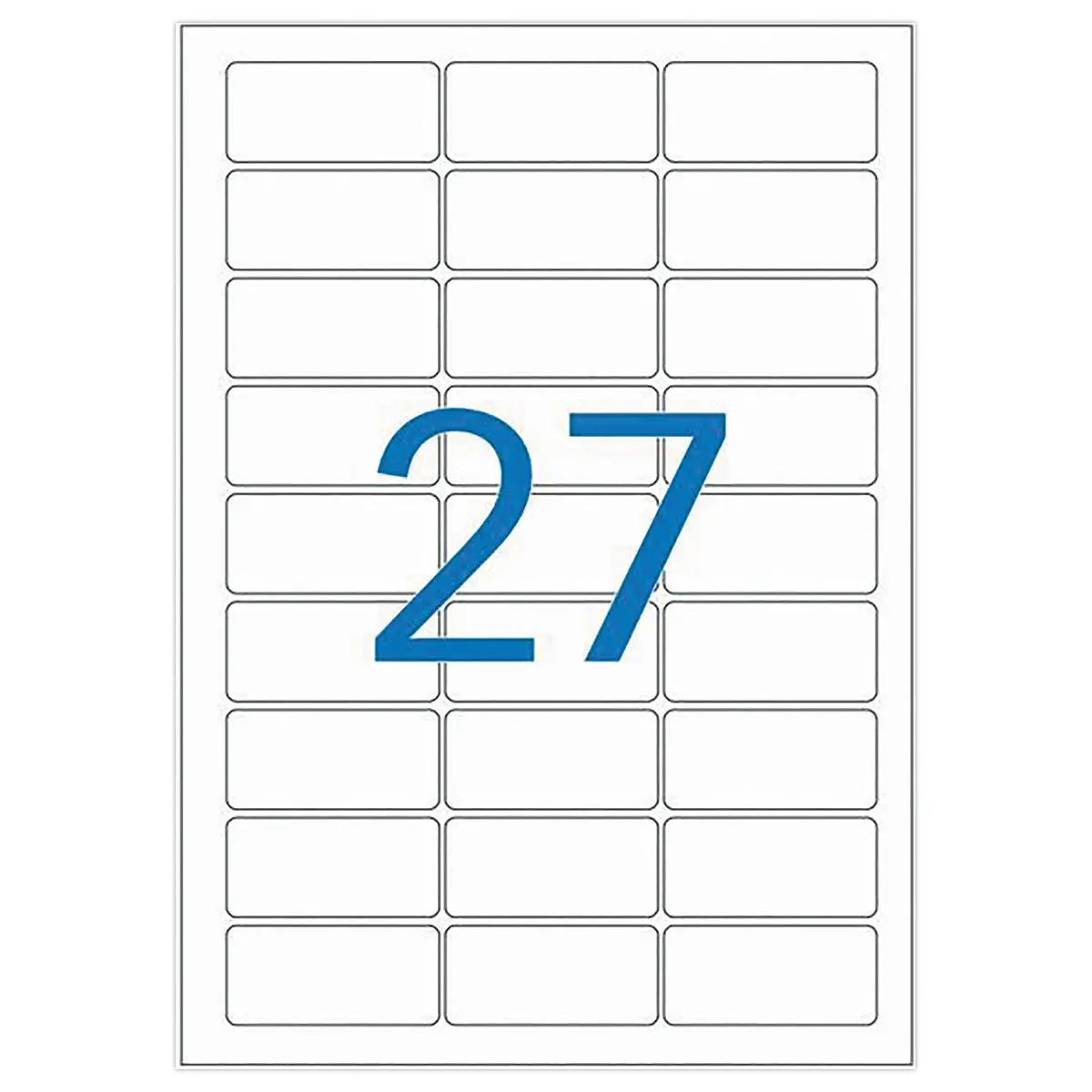 25 Planches d'étiquettes enlevables laser63,5 x29,6 mm 675 étiq/boîte photo du produit