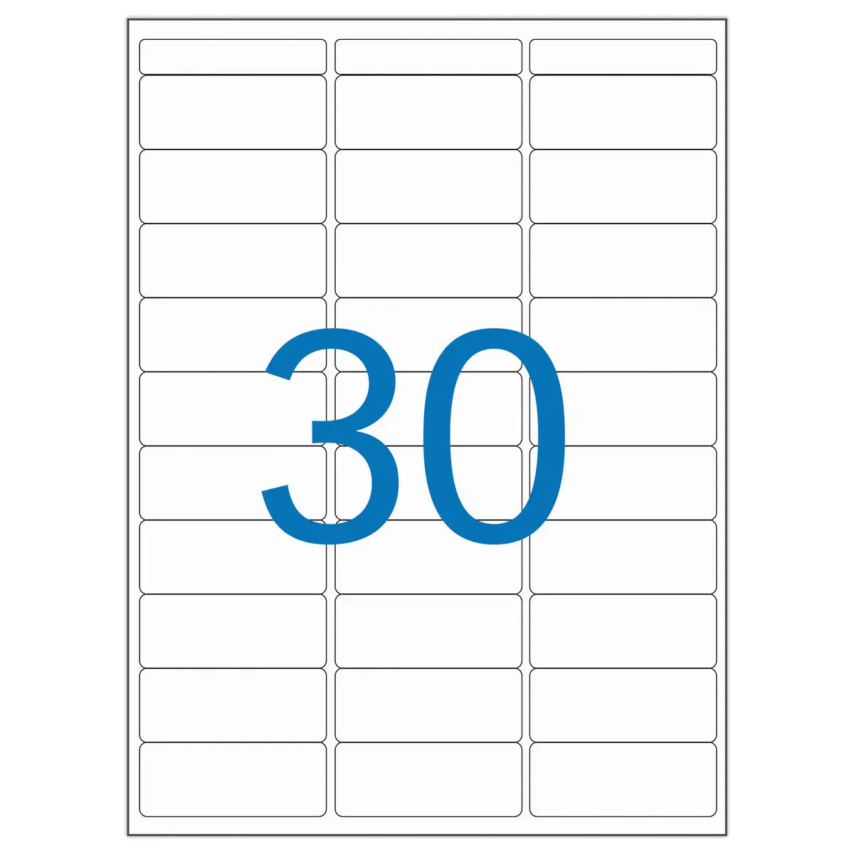 16 Planches d'&eacute;tiquettes multi-usages 19x38 mm, blanc - 480 &eacute;tiq. photo du produit