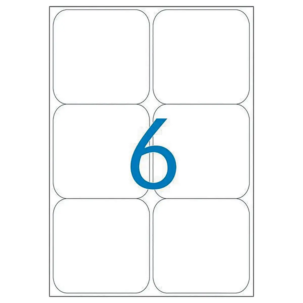 100 Planches d'étiquettes laser L99,1xH93,1 mm soit 600 étiq/boîte photo du produit