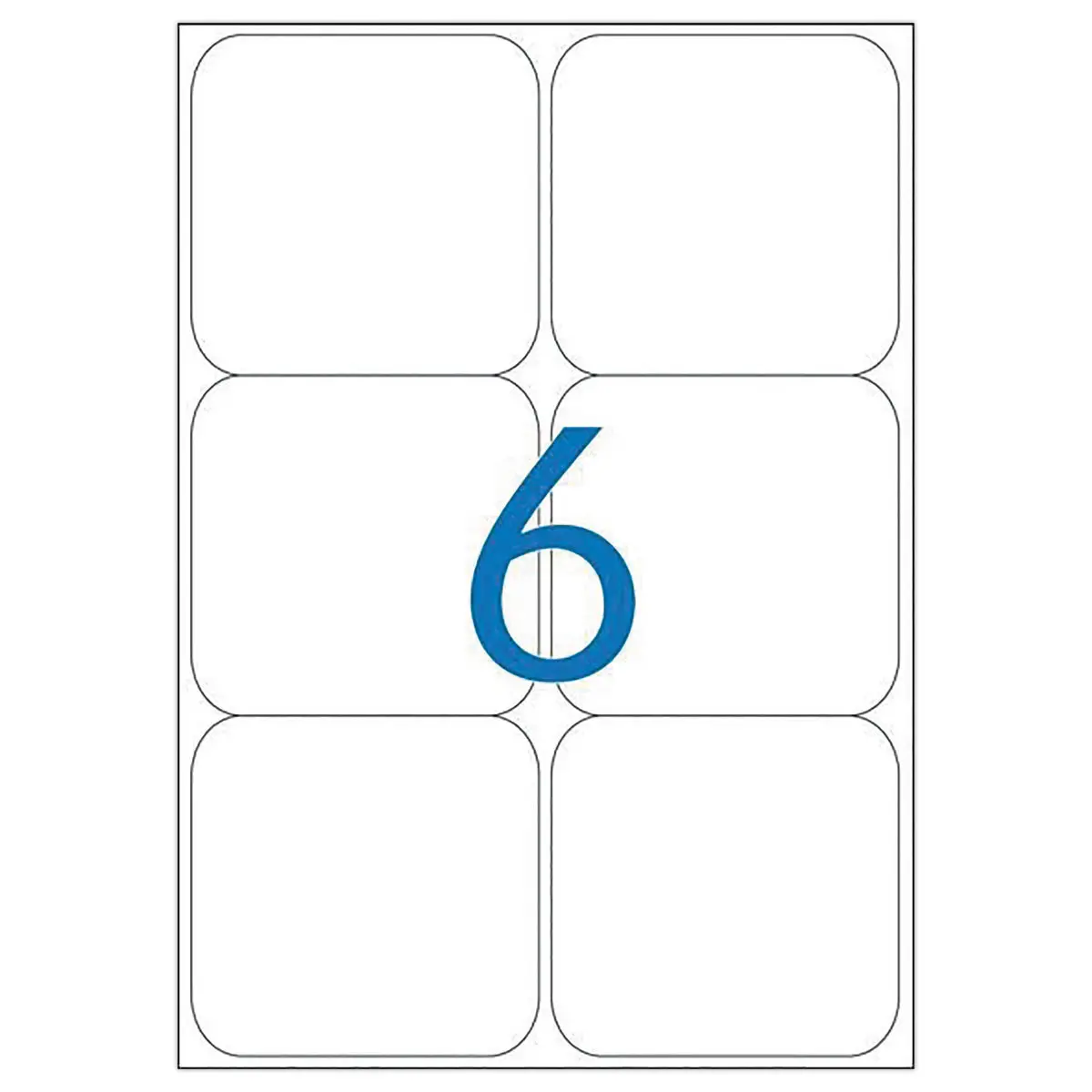 100 Planches d'étiquettes laser L99,1xH93,1 mm soit 600 étiq/boîte photo du produit