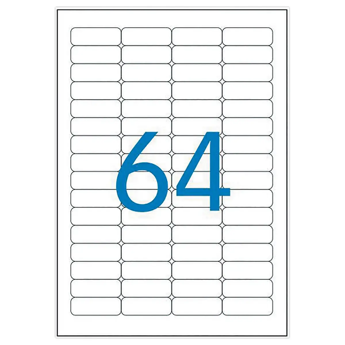 100 Planches de mini étiquettes 45,7x 16,9mm soit 6400 étiq/boîte photo du produit