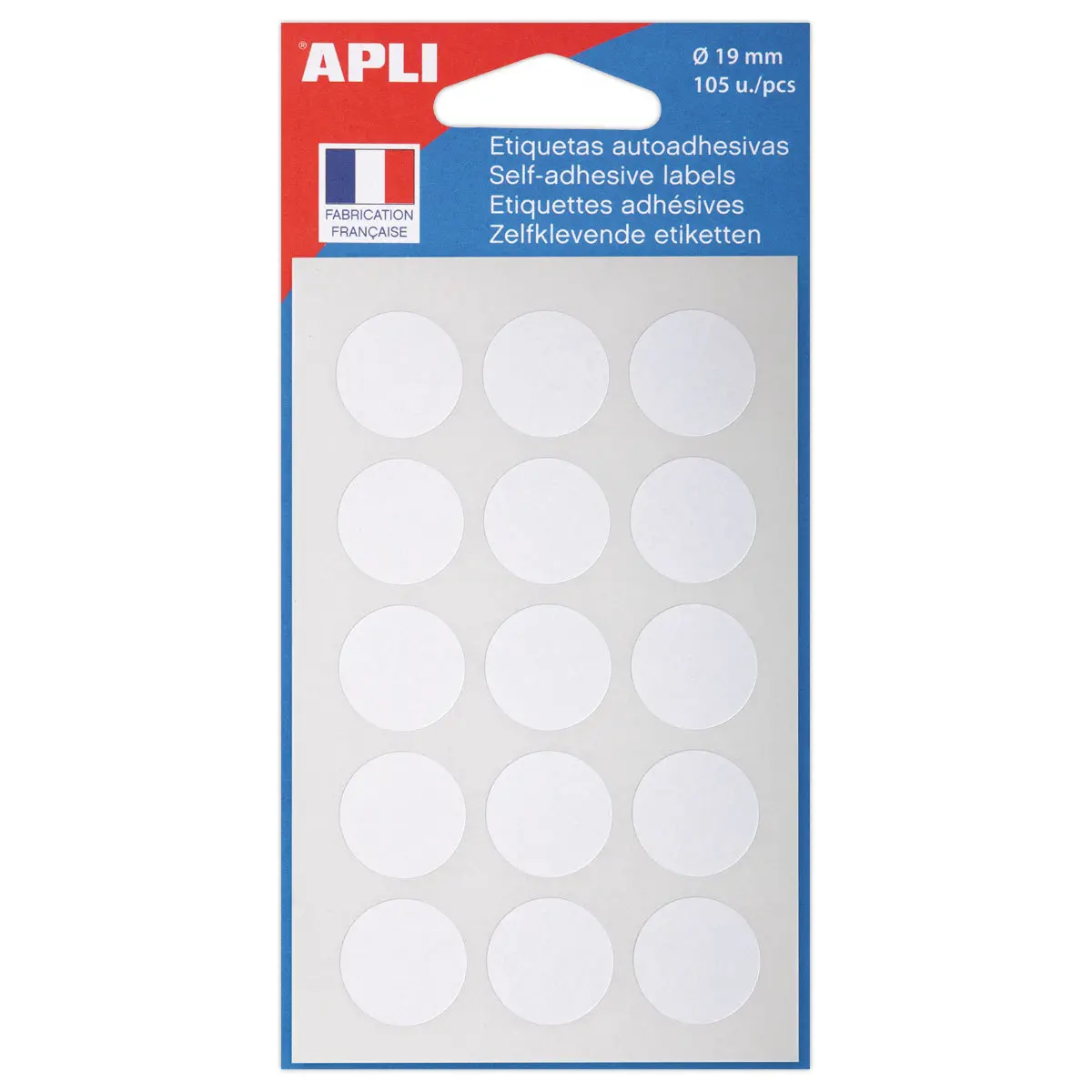 90 Pastilles gommettes de signalisation rondes, Ø19 mm, blanches photo du produit