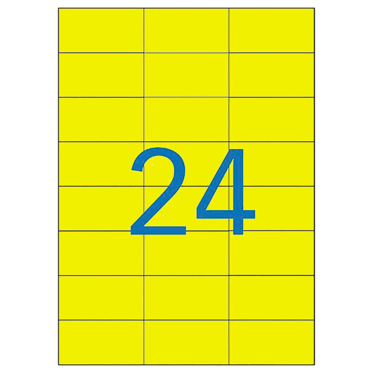 100 Planches d'étiquettes 70x37 mm soit 2400/ boîte, jaune photo du produit