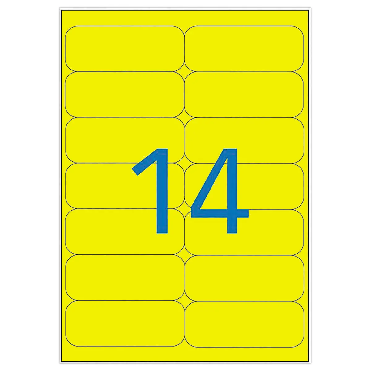 100 Planches d'étiquettes 99,1 x 38,1 mm par1400/boîte , jaune photo du produit