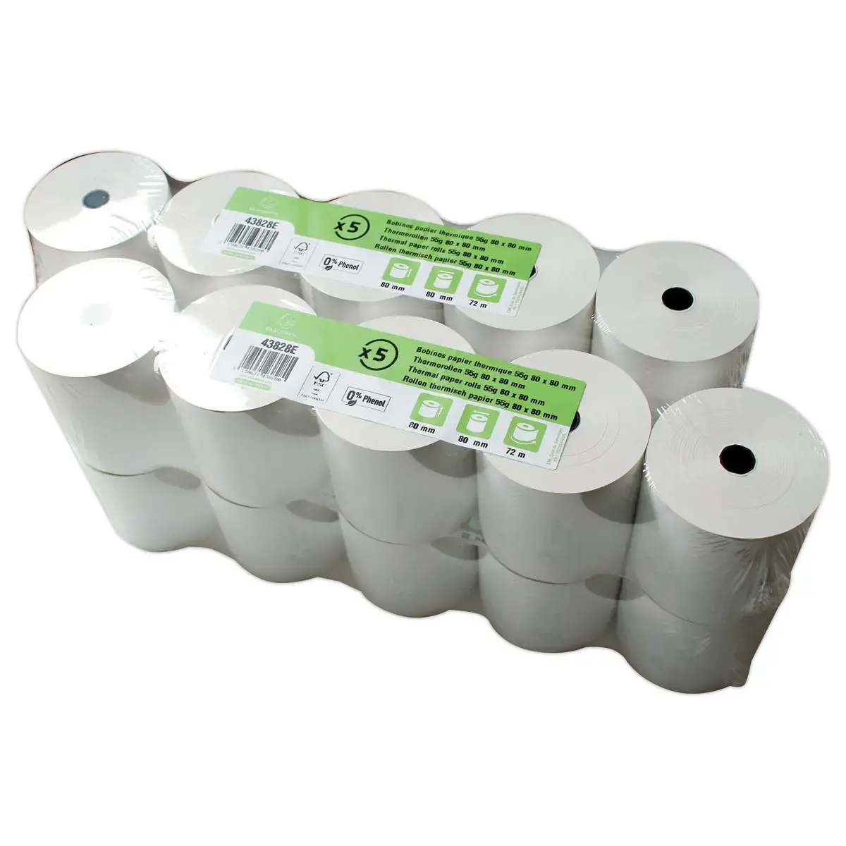 Pack De 20 Rouleaux Papier Thermique Sans BPA - 80x70 Mm - Parfait Pour Caisses Enregistreuses, Terminaux De Paiement Et Imprimantes POS