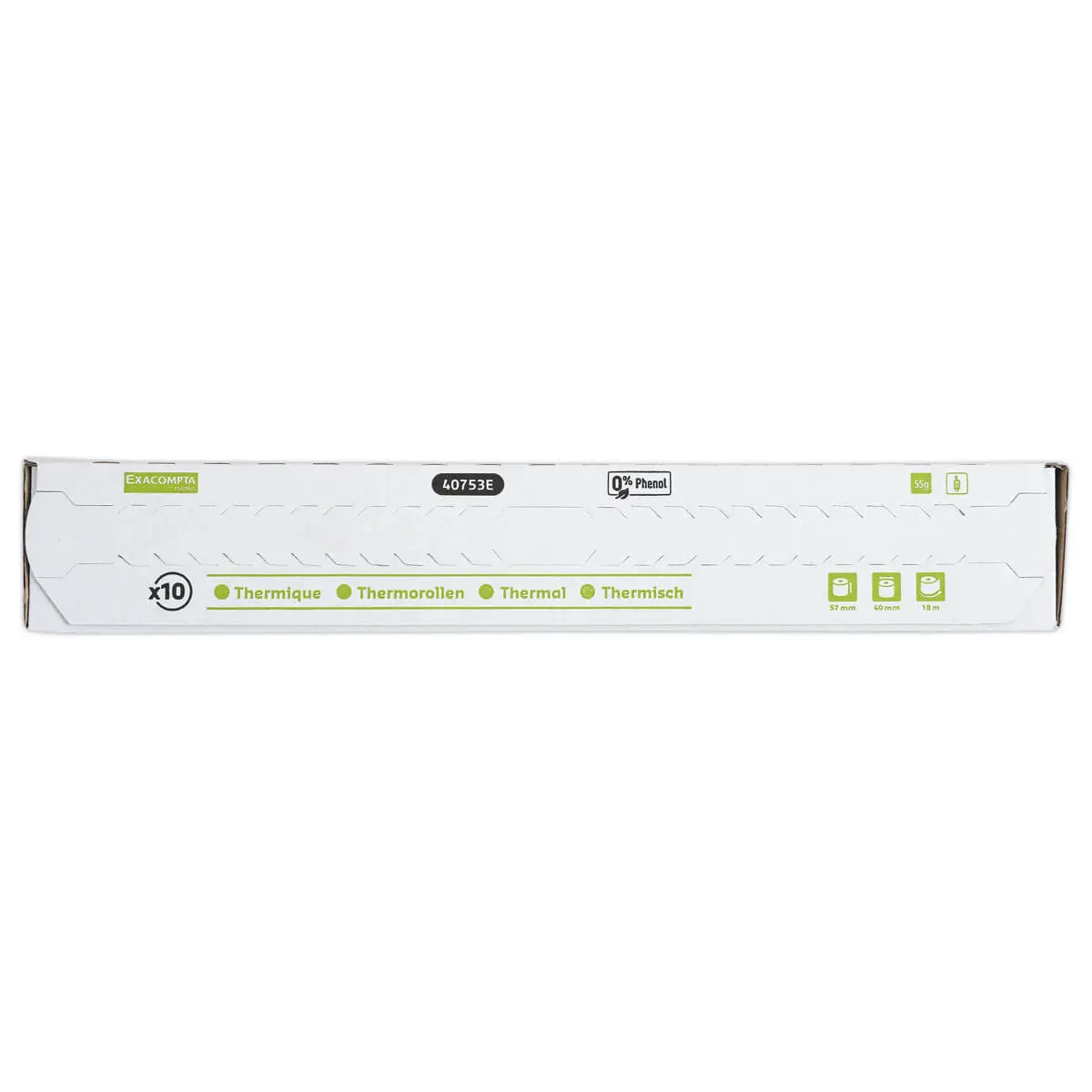 10 Bobines de papier thermique pour terminaux cartes bancaires - Sans phénol - EXACOMPTA photo du produit