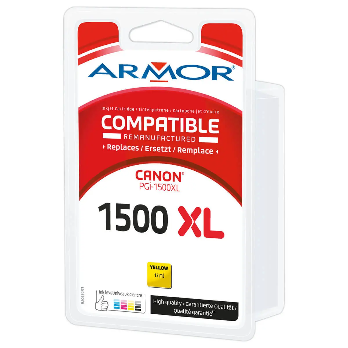 Cartouche éq. CANON PGI-1500XL - Haute capacité - Jaune - OWA photo du produit