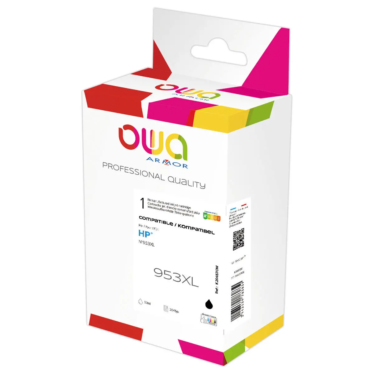 Cartouche éq. HP 953XL - Haute capacité - Noir - OWA photo du produit
