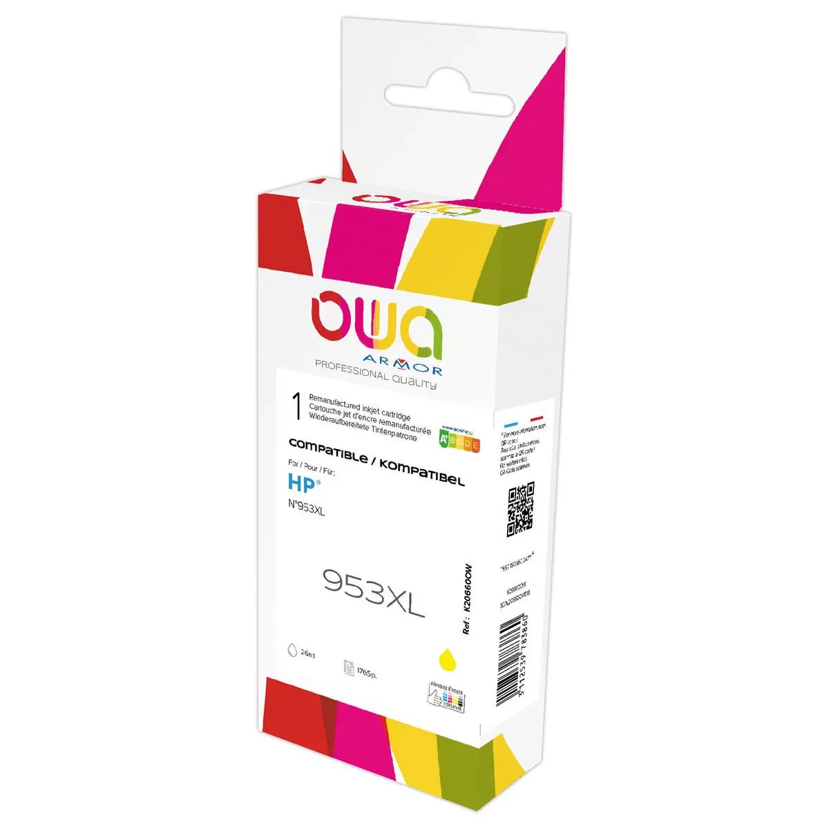 Cartouche &eacute;q. HP 953XL - Haute capacit&eacute; - Jaune - OWA photo du produit