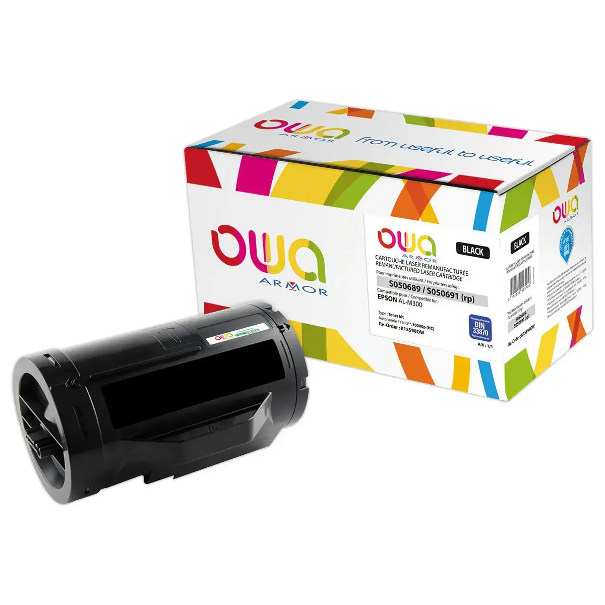 Toner éq. Epson C13S050689, C13S050691 - Haute capacité - Noir - OWA photo du produit