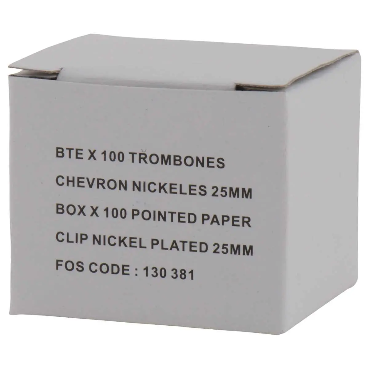 100 Trombones acier nickel&eacute; - 25 mm photo du produit