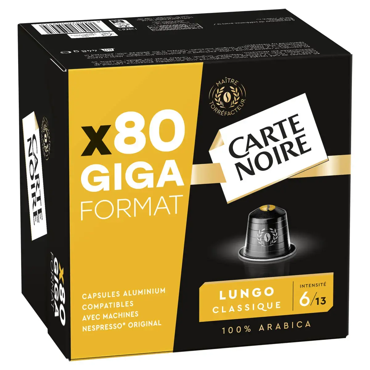 Caf&eacute; torr&eacute;fi&eacute; moulu en capsules compatibles Nespresso* - Giga Format x80 photo du produit