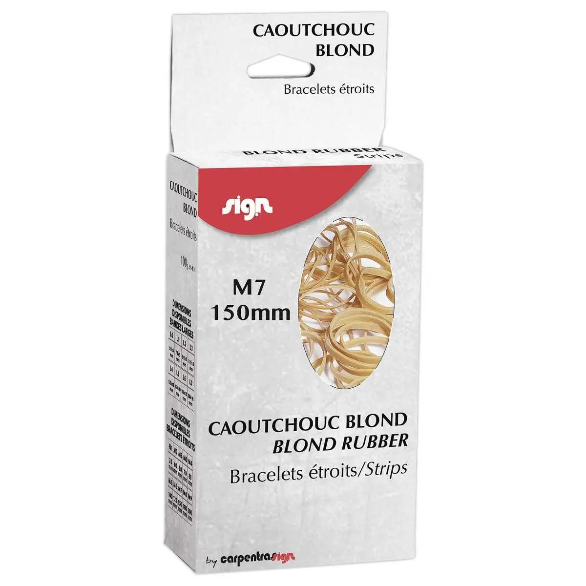 Bracelets caoutchouc &eacute;troits - 150 x 2 mm - SIGN photo du produit