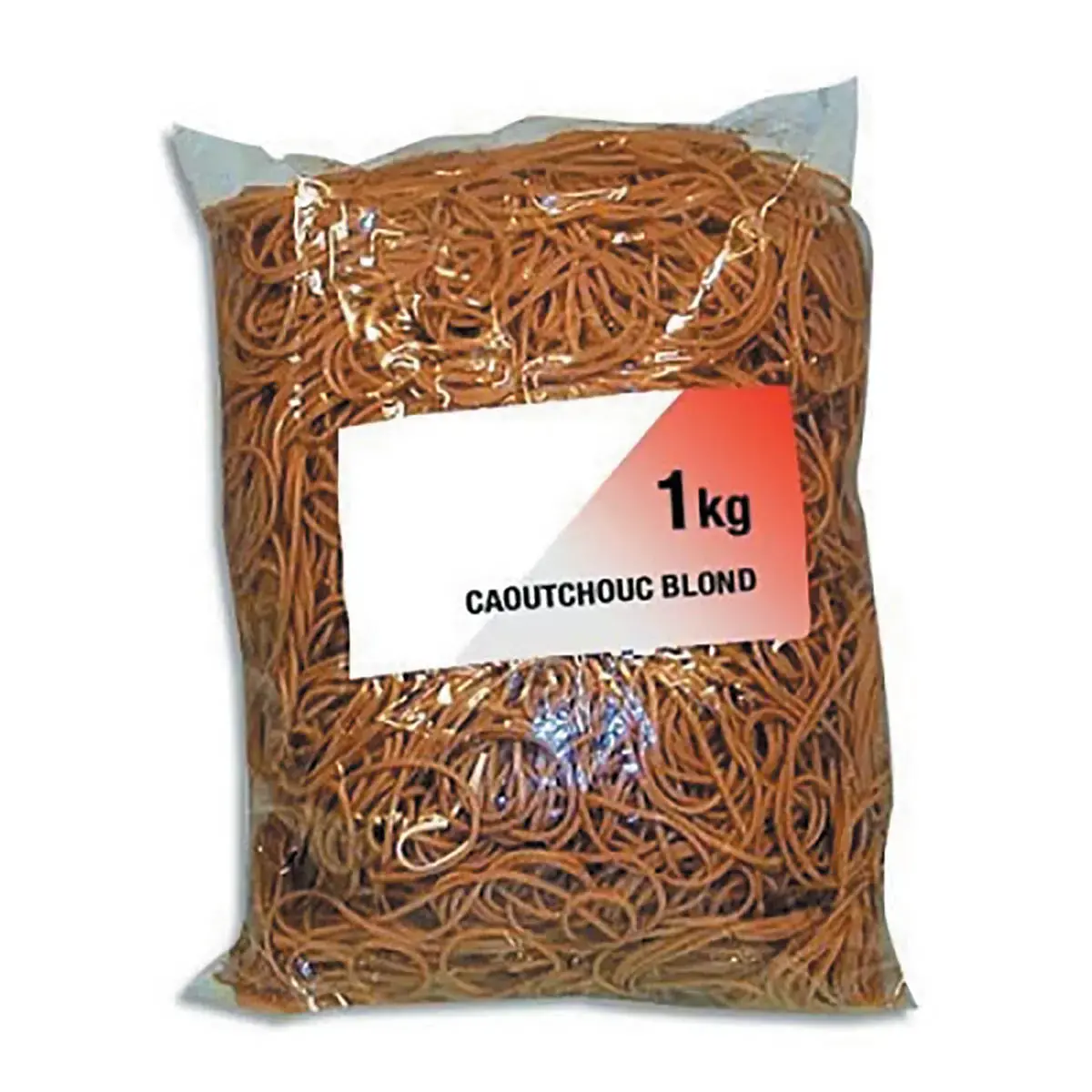Sachet de 1 kg de bracelets &eacute;lastiques &eacute;troits en caoutchouc - Blond - 120 mm - SIGN photo du produit