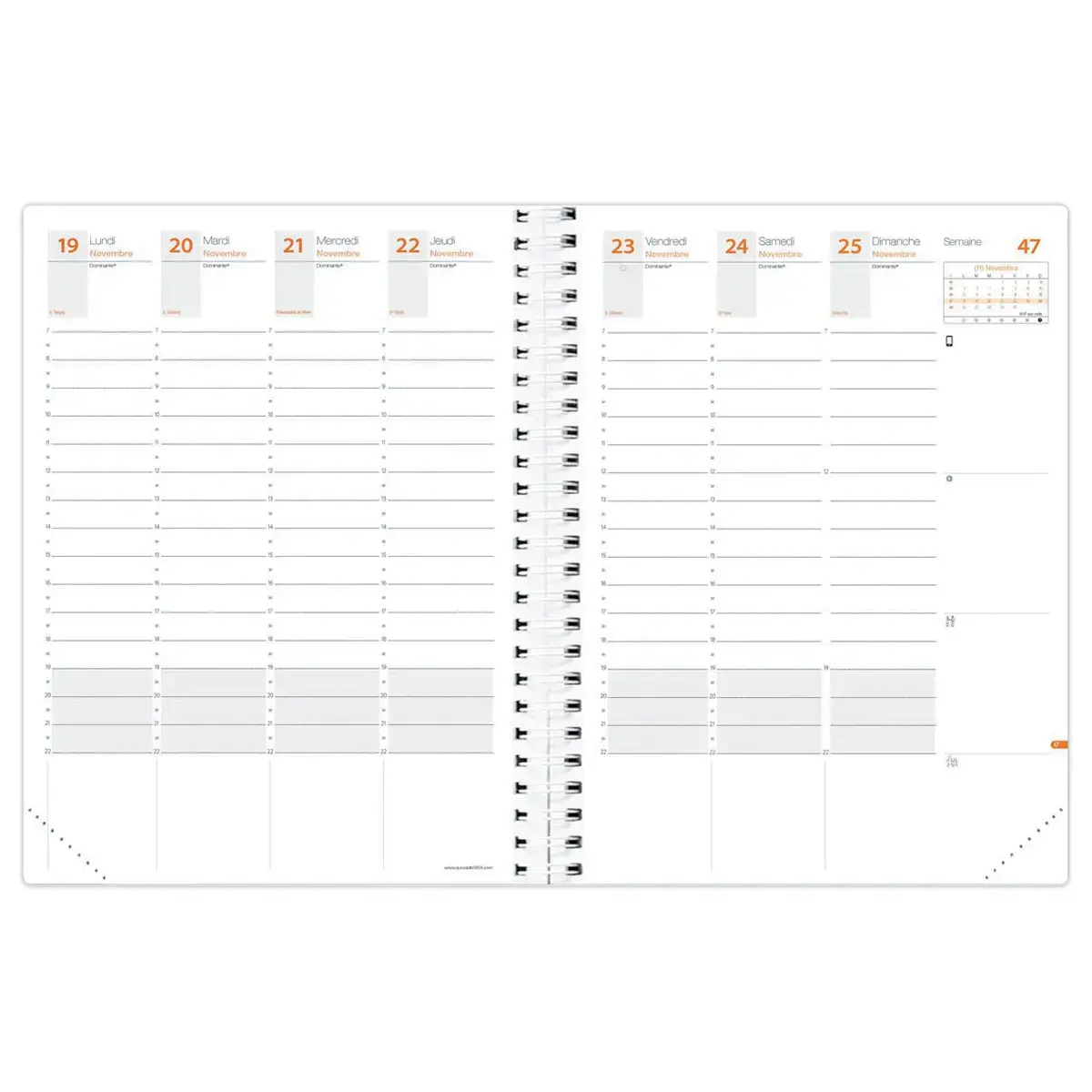 Agenda semainier  Time Life - 21x27cm - Bleu - Janvier &agrave; d&eacute;cembre - QUO VADIS photo du produit