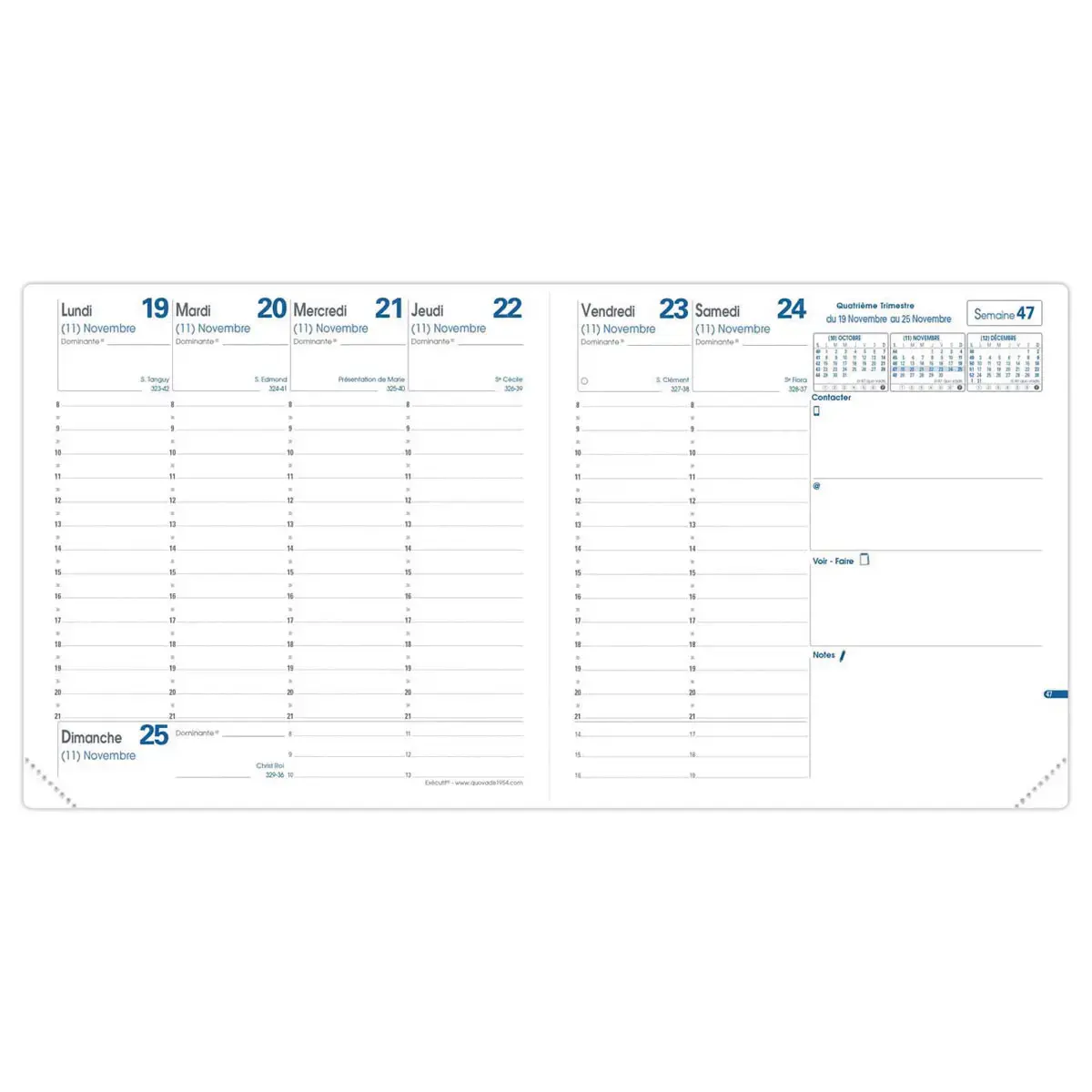 Agenda semainier Catalina - 16 x 16 cm - D&eacute;c/D&eacute;c - QUO VADIS photo du produit