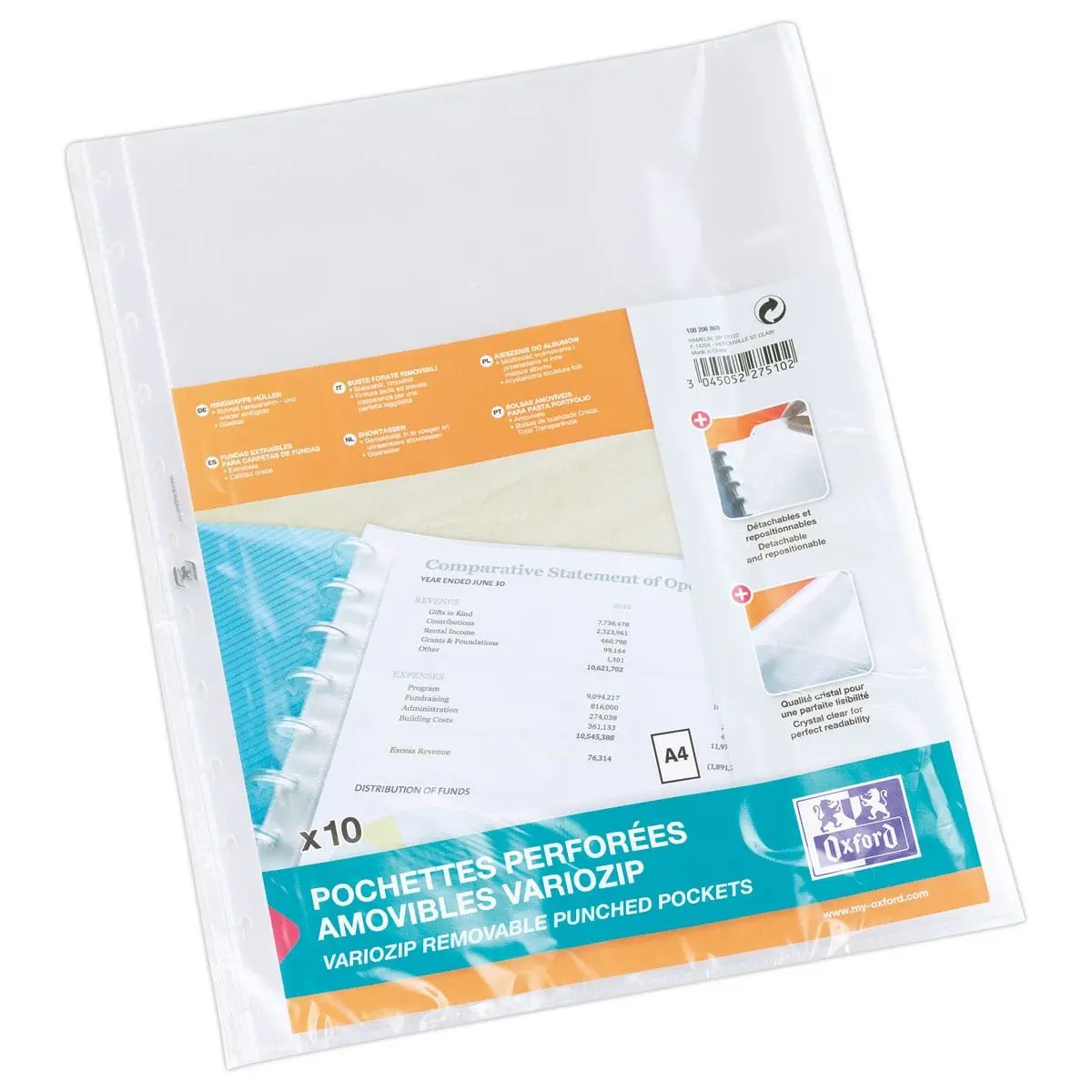 10 Pochettes amovibles en polypropylène 8/100ème photo du produit