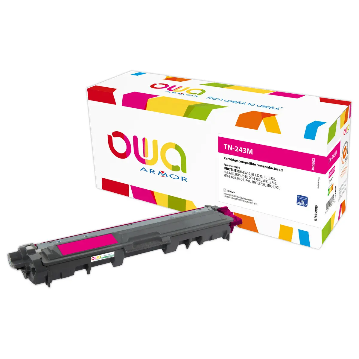 Toner éq. BROTHER TN-243M - Magenta - OWA photo du produit