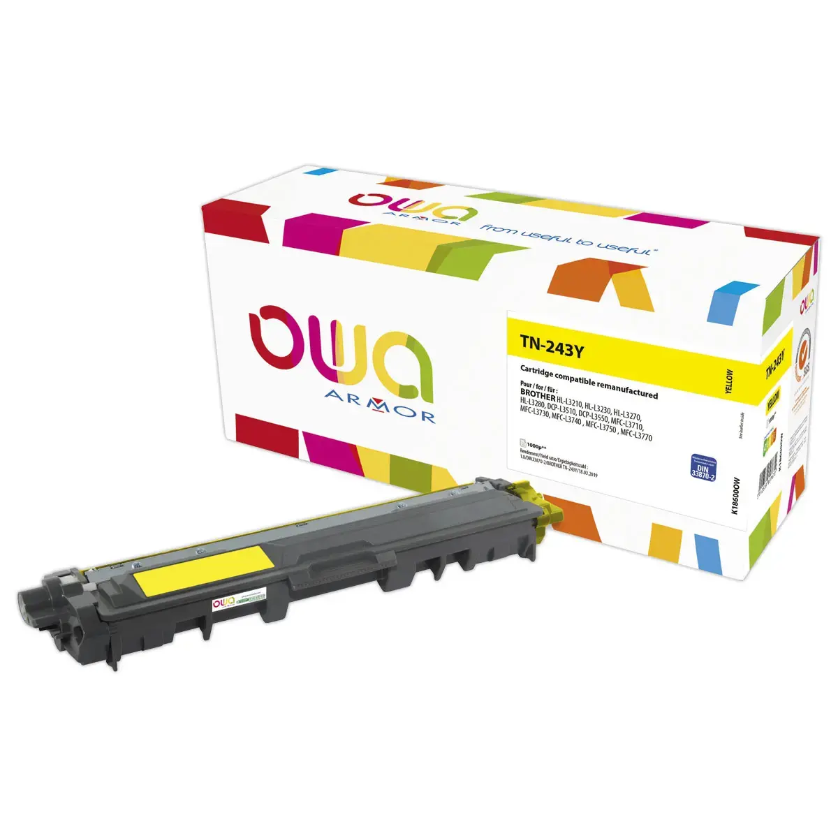 Toner éq. Brother TN-243Y - Jaune - OWA photo du produit