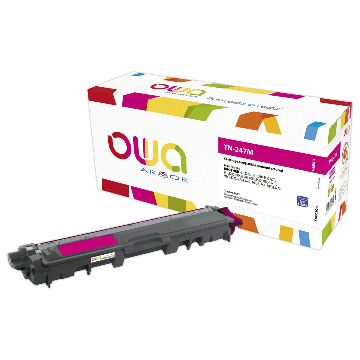 Toner &eacute;q. Brother TN-247M - Haute capacit&eacute; - Magenta - OWA photo du produit