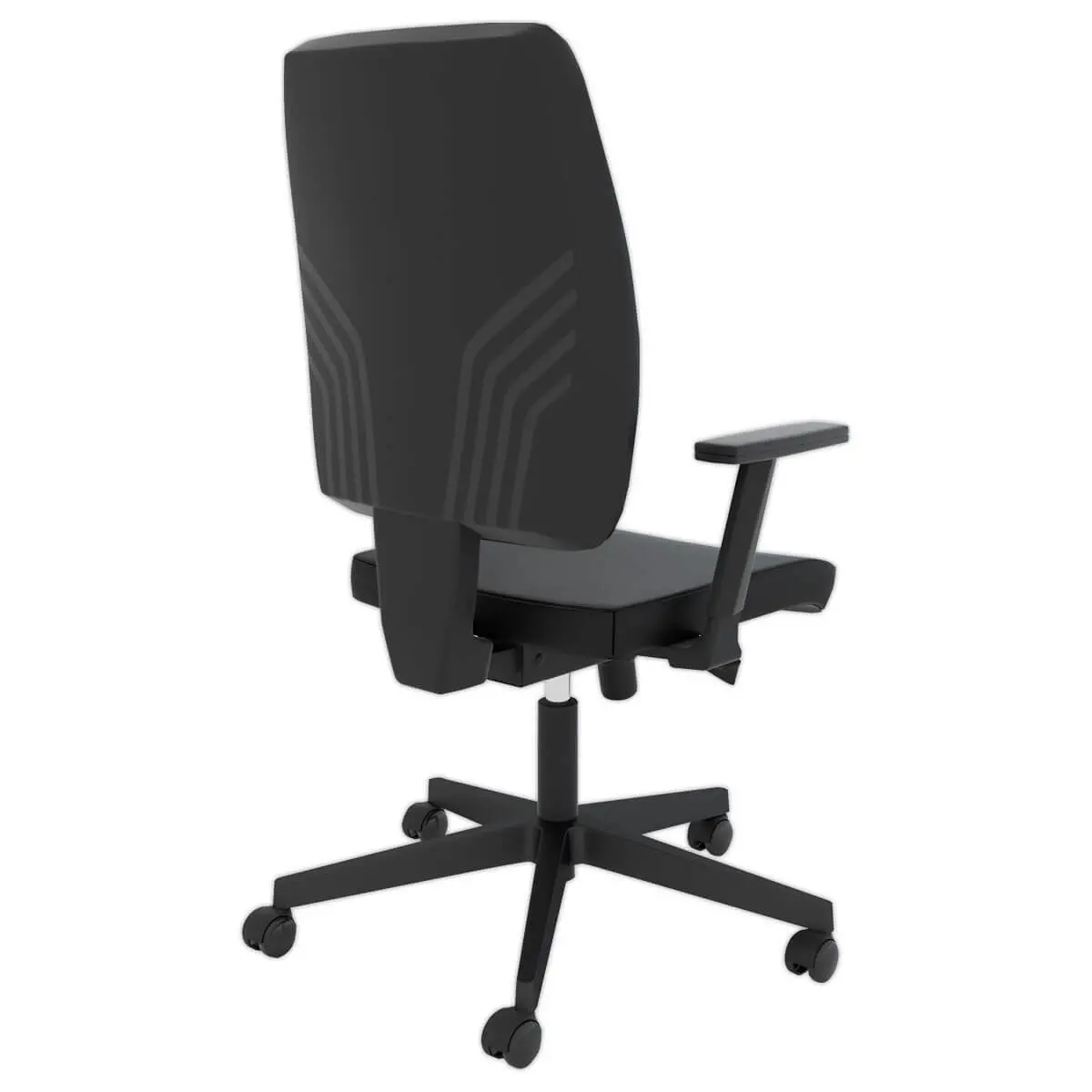 Siège Taktik simili anti bactérien noir avec accotoirs montés photo du produit