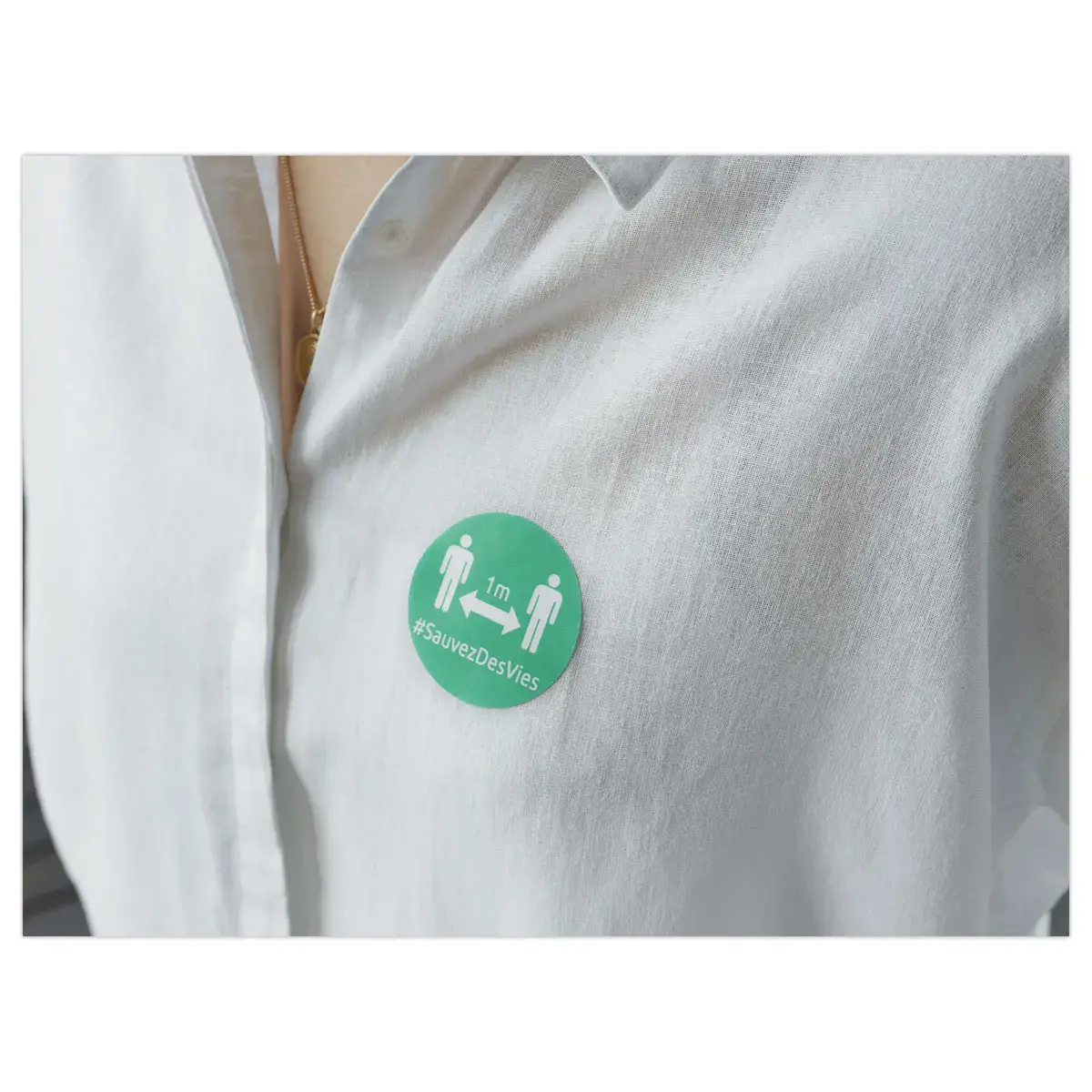 24 Badges adhésifs - "Distanciation sociale" - Vert - Avery photo du produit