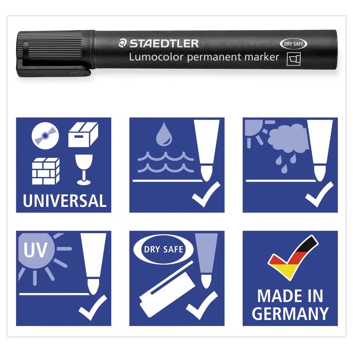 Marqueur Lumocolor permanent - Pointe biseautée 2 à 5mm - Noir - Staedtler photo du produit