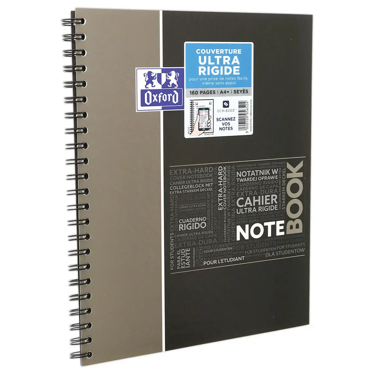 Cahier reliure int&eacute;grale Notebook Oxford A4+, sey&egrave;s 160 p photo du produit