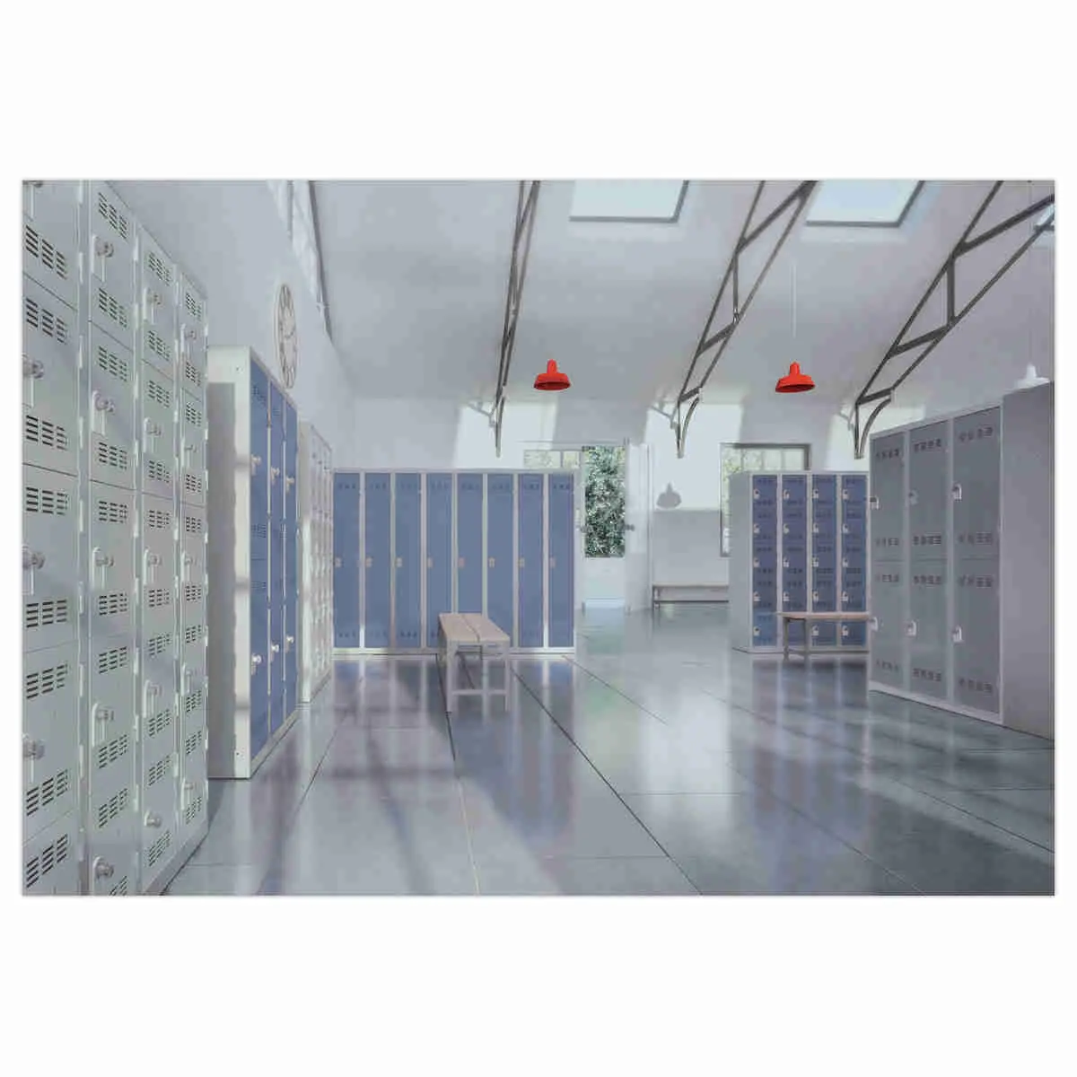 Vestiaire d'atelier industrie salissante - 2 colonnes - Gris/bleu - VINCO INDUSTRIES photo du produit