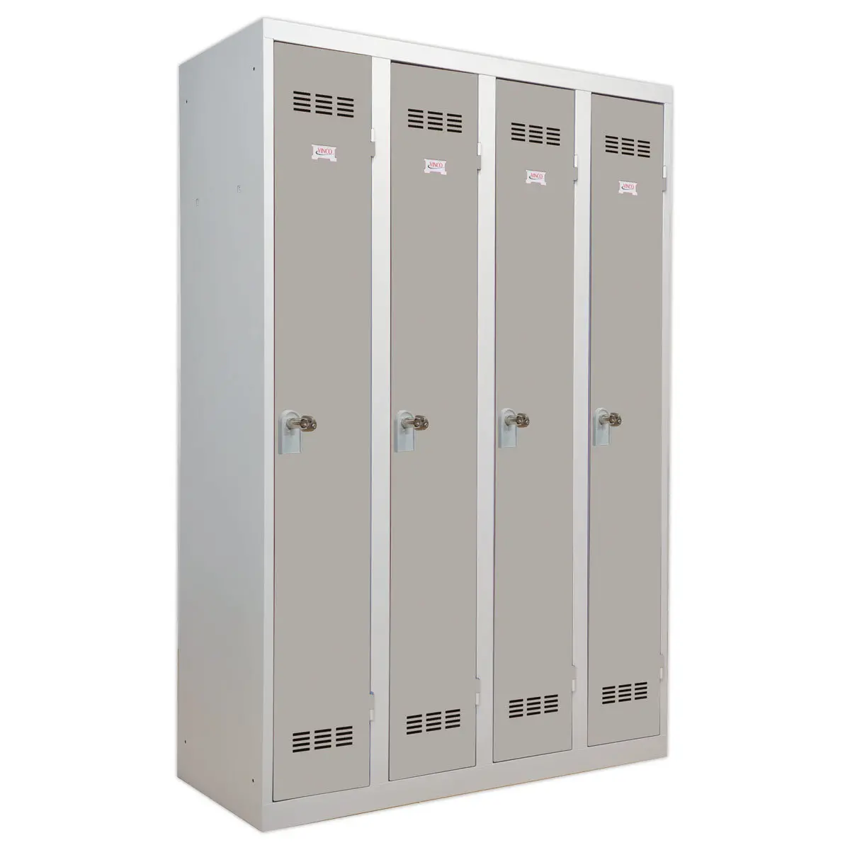 Vestiaire d'atelier 4 colonnes, H 180 xL 120 X P 50 cm gris/gris photo du produit