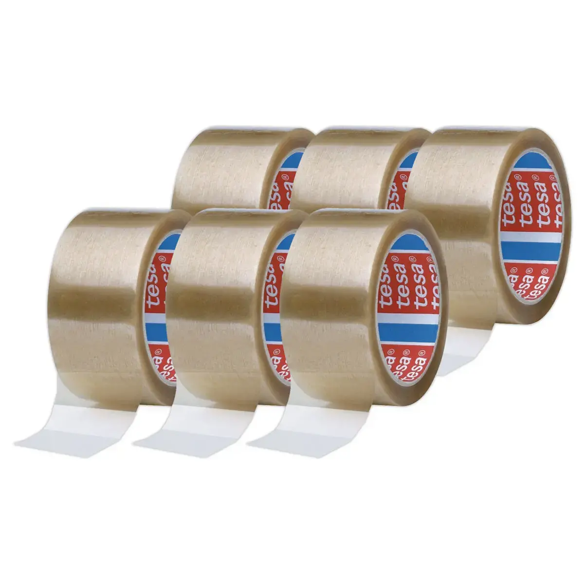 6 Rouleaux d'adhésif d'emballage - 66 m x 50 mm - TESA photo du produit