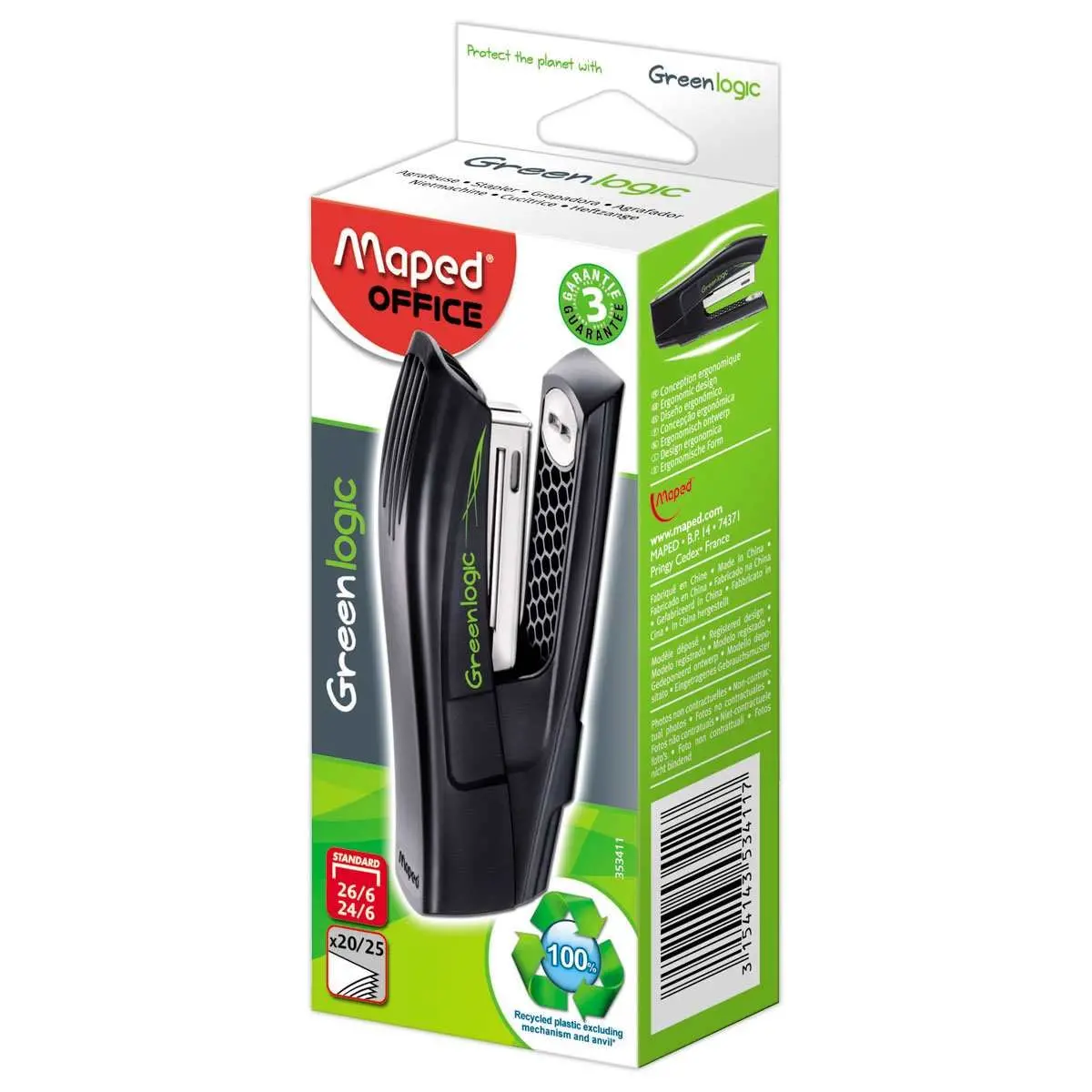 Agrafeuse Half Strip Greenologic - 24/6 26/6 - MAPED photo du produit