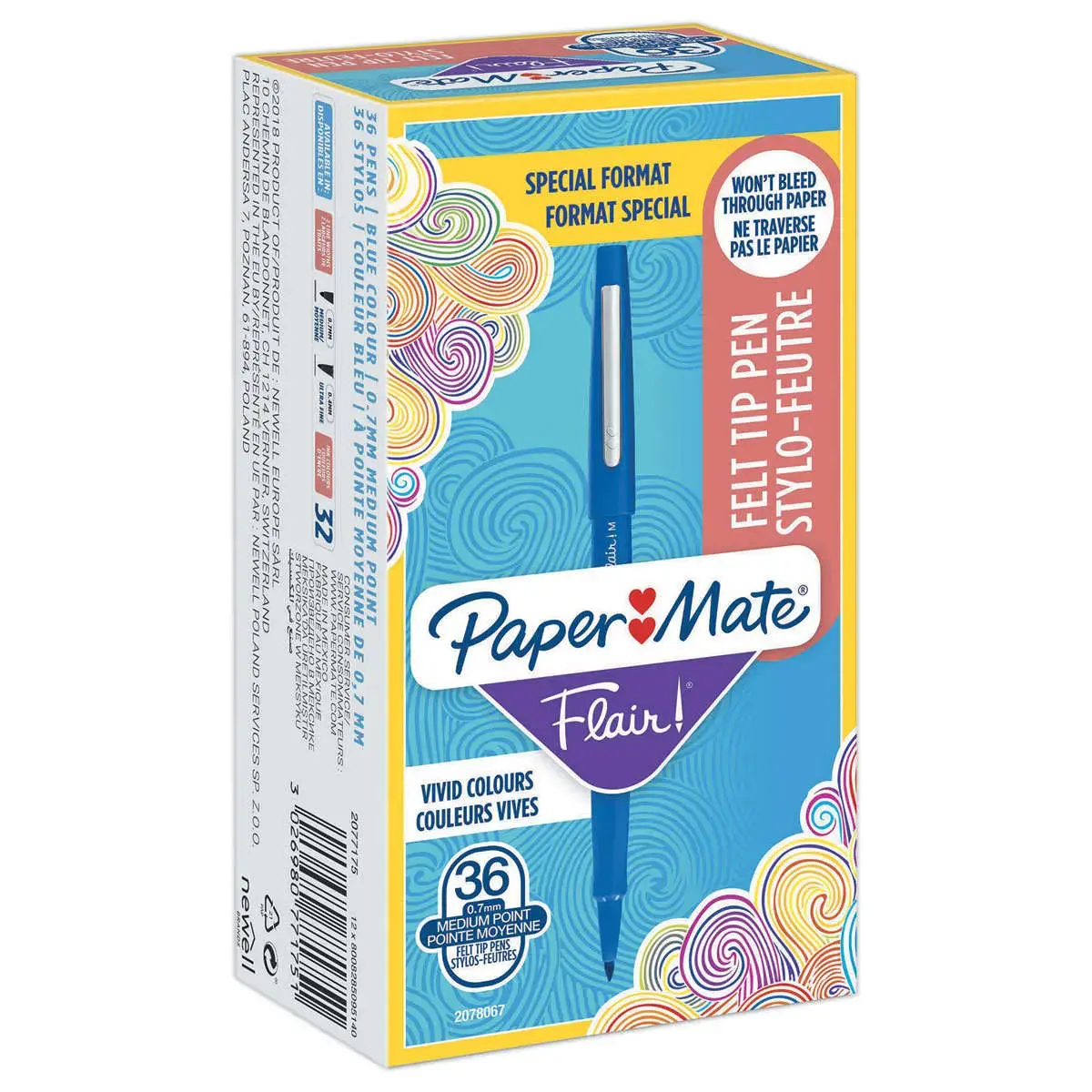 36 (30+6 Offerts) Feutres Flair Original - bleu - Papermate photo du produit