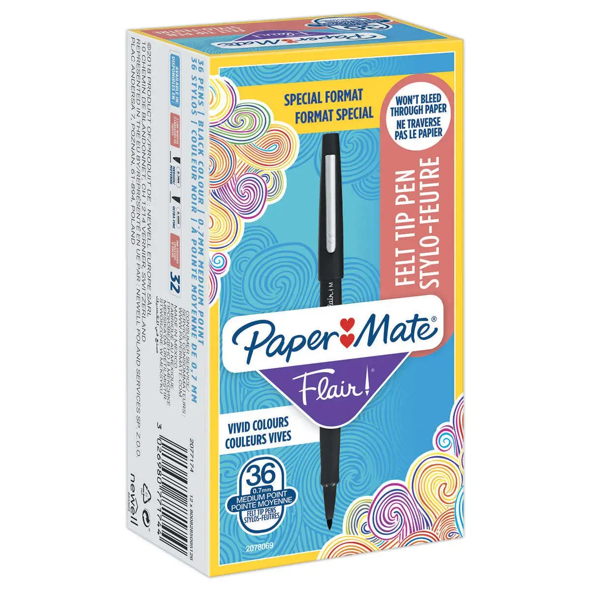 36 (30+6 Offerts) Feutres Flair Original - noir - Papermate photo du produit